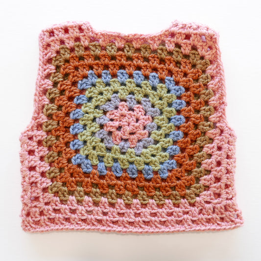 Granny Square Crochet Vest - Blossom