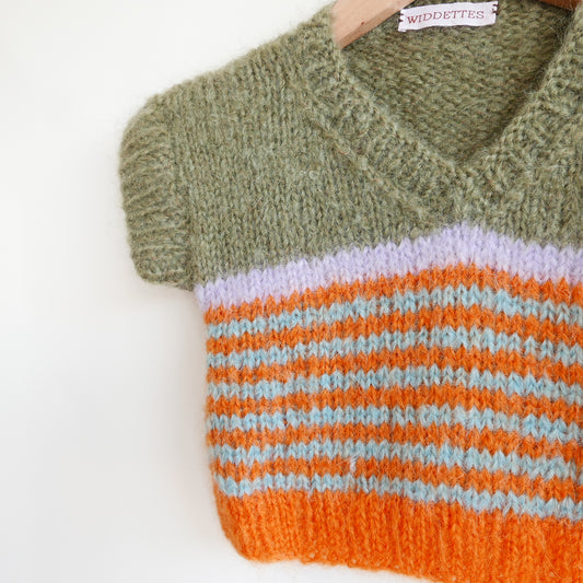 Hand knitted vest - Tutti Frutti