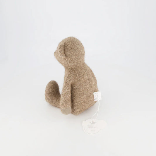 Oversized cedar brown teddy bear with embroidered details, perfect for cuddles and imaginative play, displayed against white