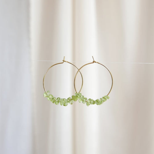 Goodheart Hoops Gemstone - Peridot
