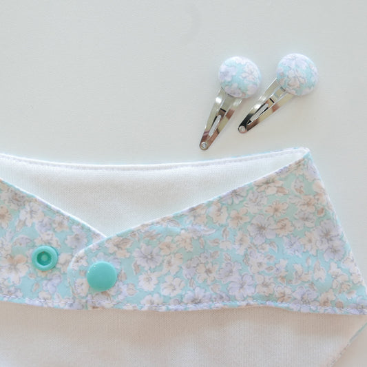 Making Good - Bib and Hair Clip Set in Blue