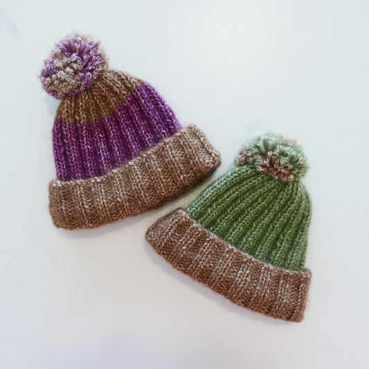 Alpaca Beanie with Pom Poms