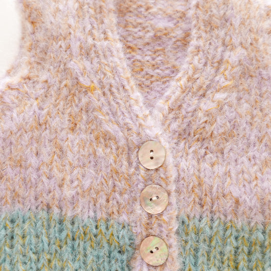 Hand knitted vest - Sorbet