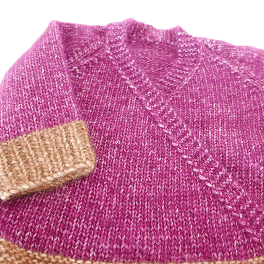 Cross Over Cardigan in Cocoa and Purple