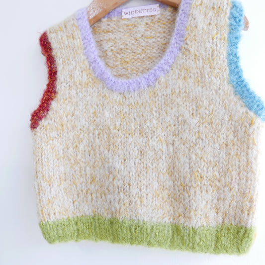Hand knitted vest - Tangy Fruit