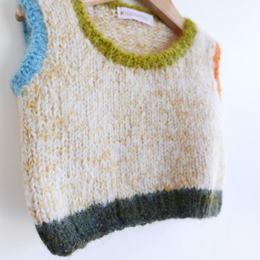 Hand knitted vest - Tangy Fruit