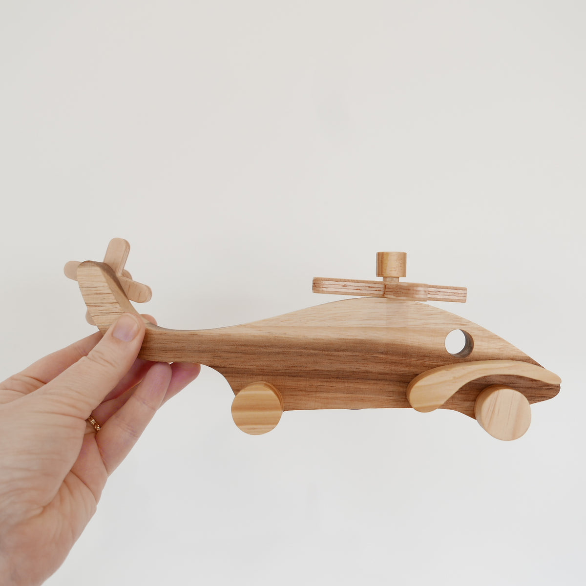 Large Wooden Helicopter