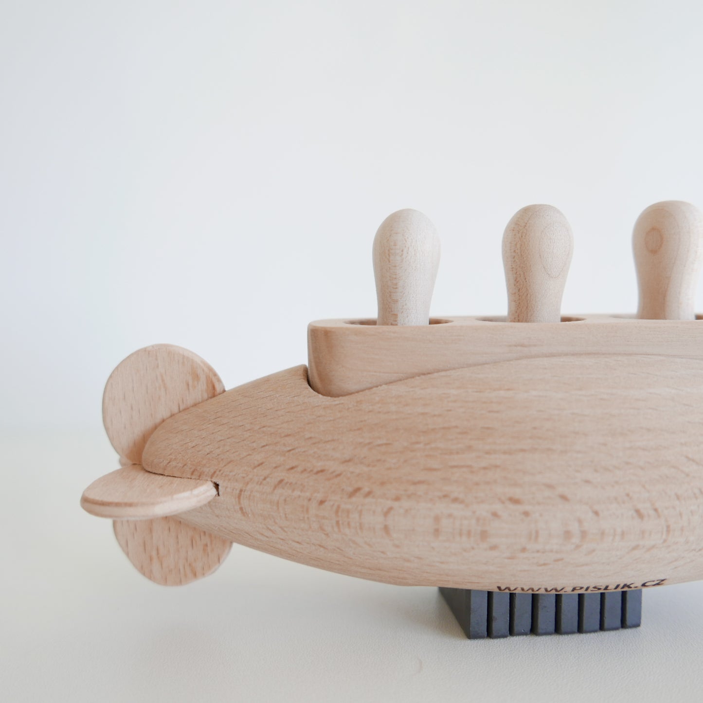 Wooden Submarine with figurines handmade