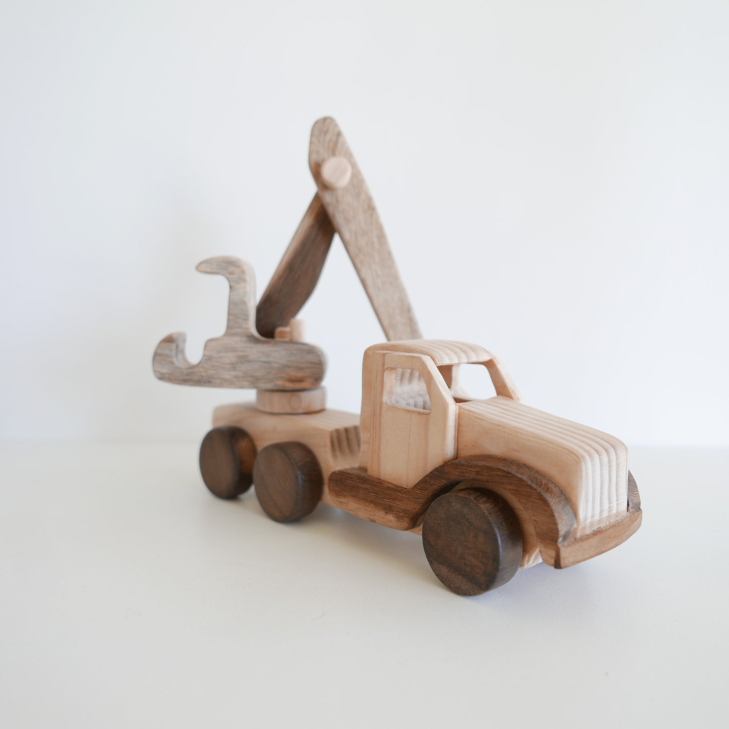 Wooden Toy Digger Truck for kids to play with