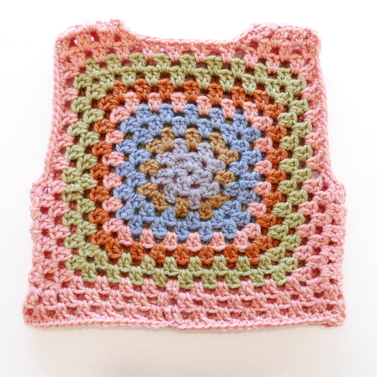 Granny Square Crochet Vest - Blossom