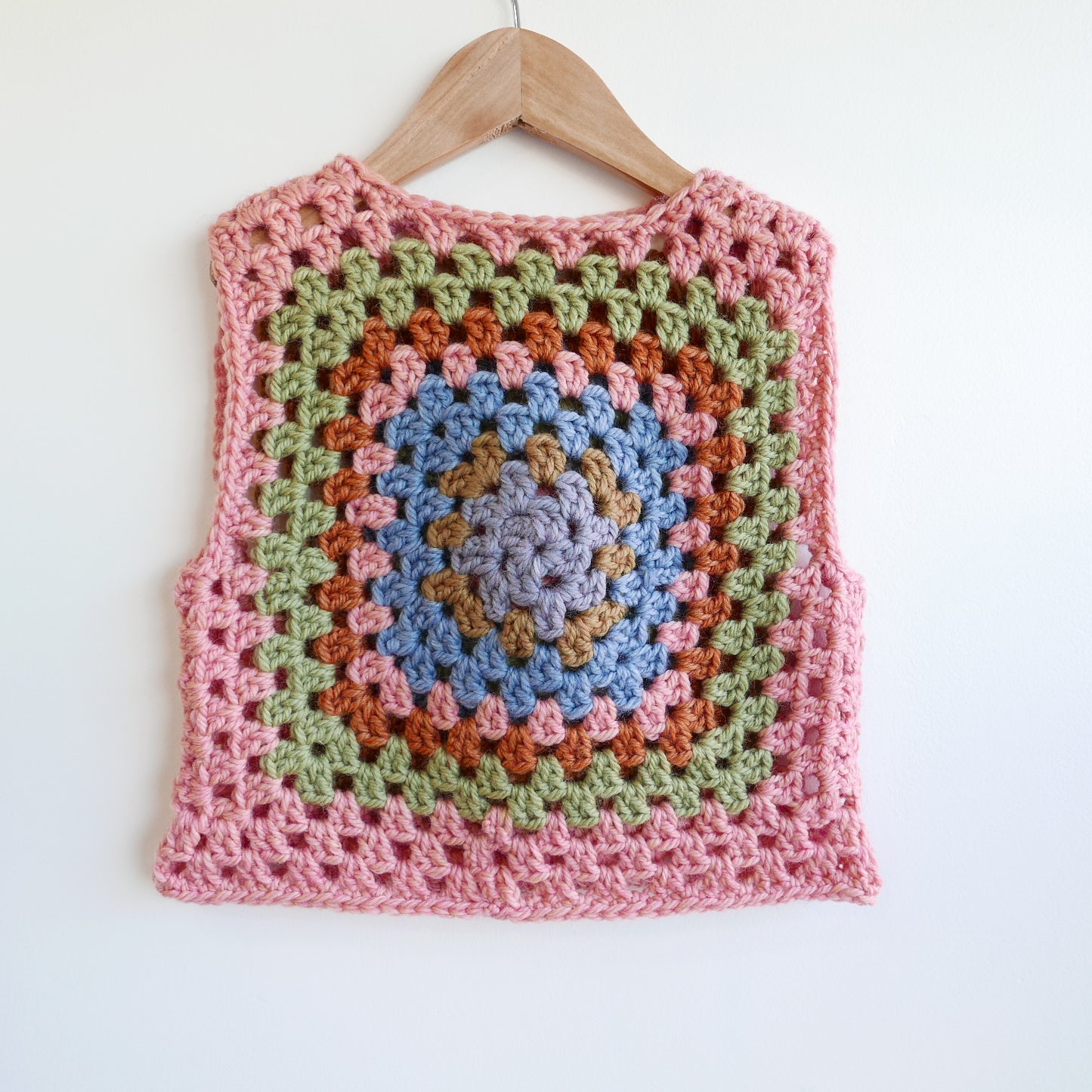Granny Square Crochet Vest - Blossom