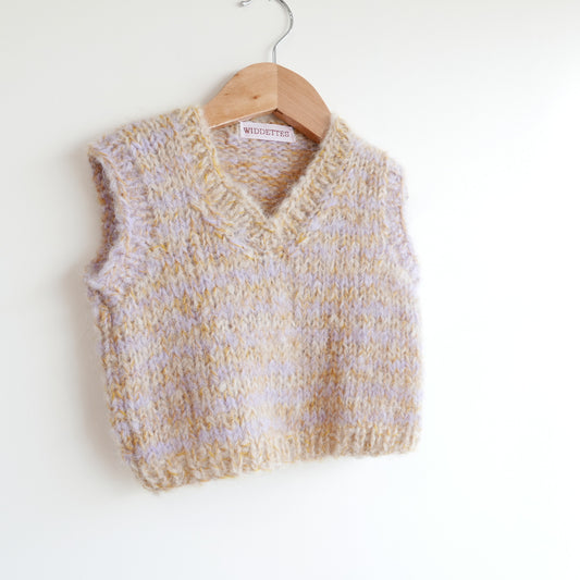 Hand knitted vest - Tide Line