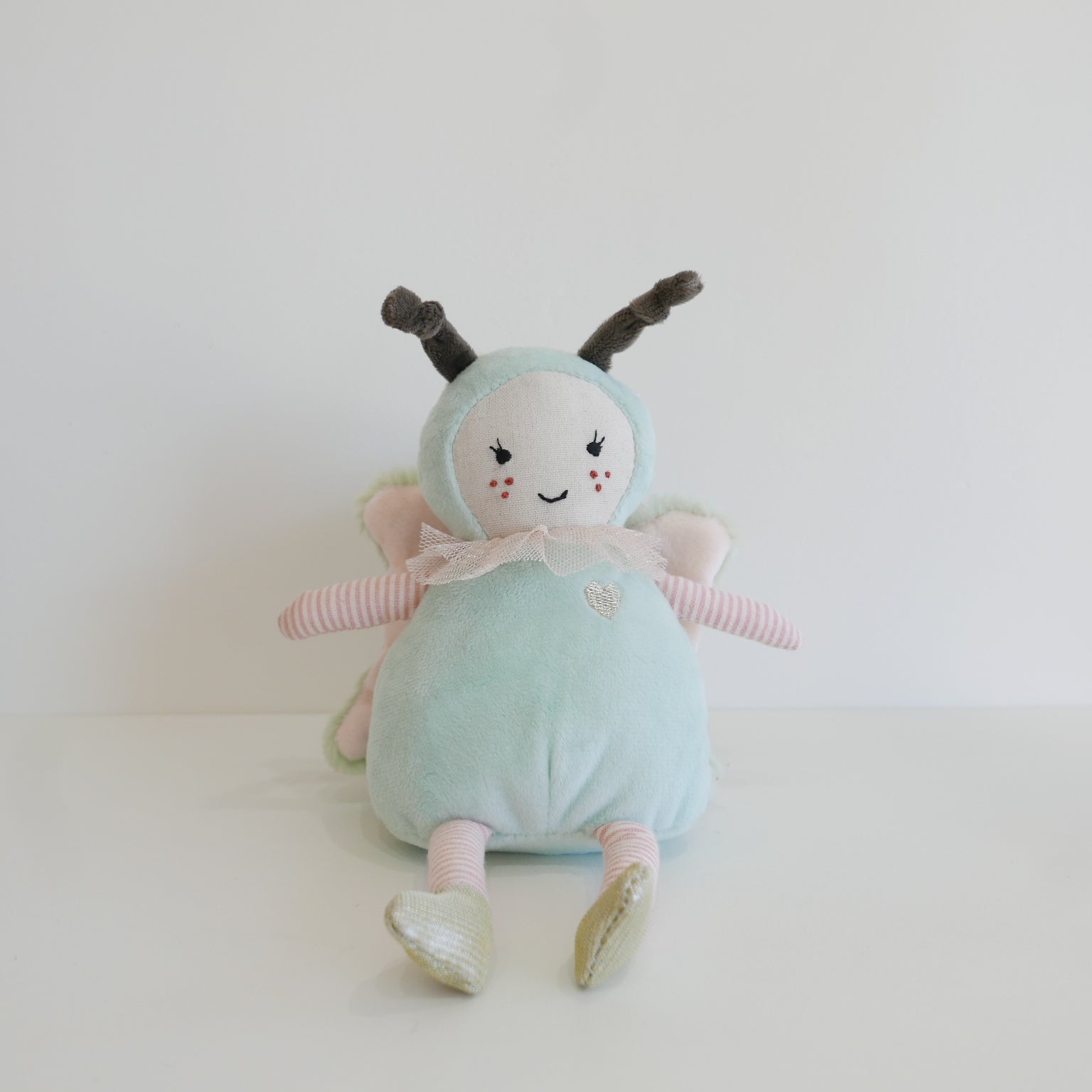 Light blue plush butterfly toy