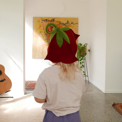 Flower Child Hat - Rose Red
