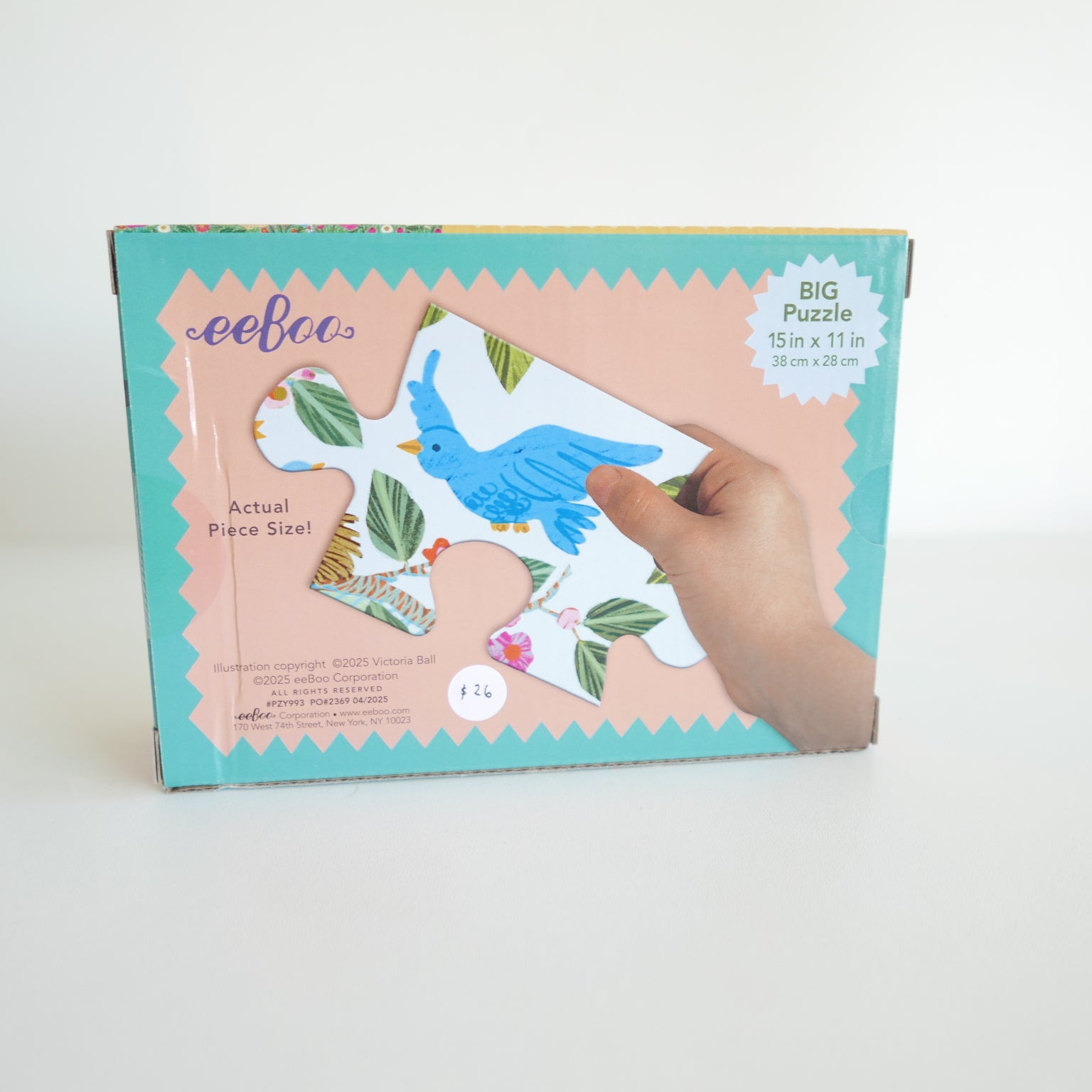 eeBoo puzzle box with a bird illustration on a white background