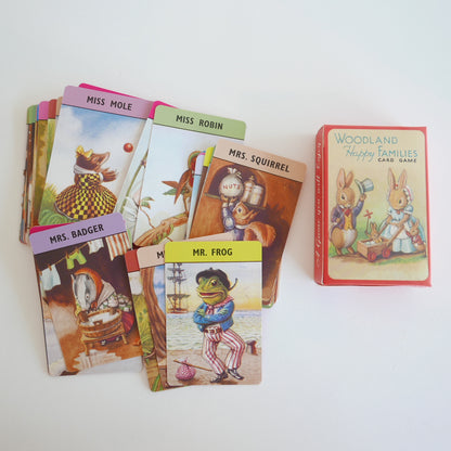 Woodland-themed card game with character cards on a white background