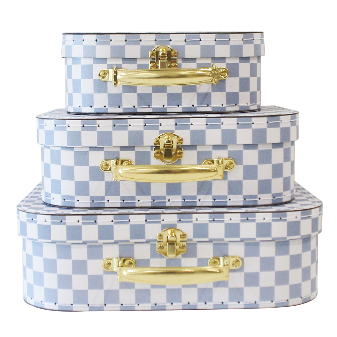 Suitcase Set in Blue Check