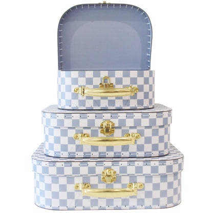 Suitcase Set in Blue Check