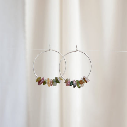 Goodheart Hoops Gemstone - Tourmaline