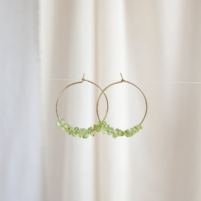 Goodheart Hoops Gemstone - Peridot