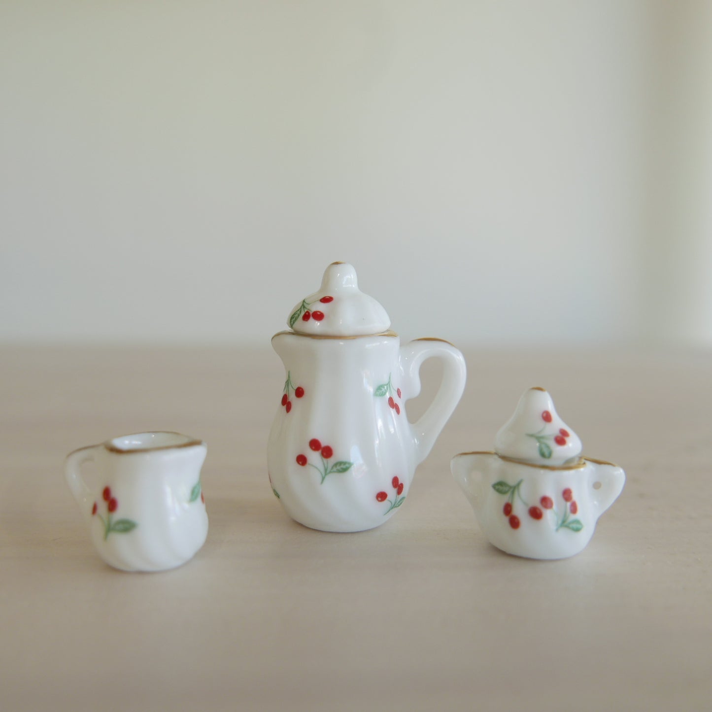 Miniature Cherry Tea Set