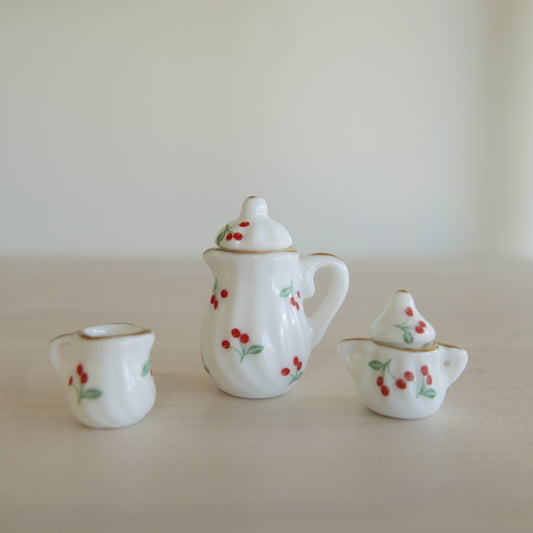 Miniature Cherry Tea Set