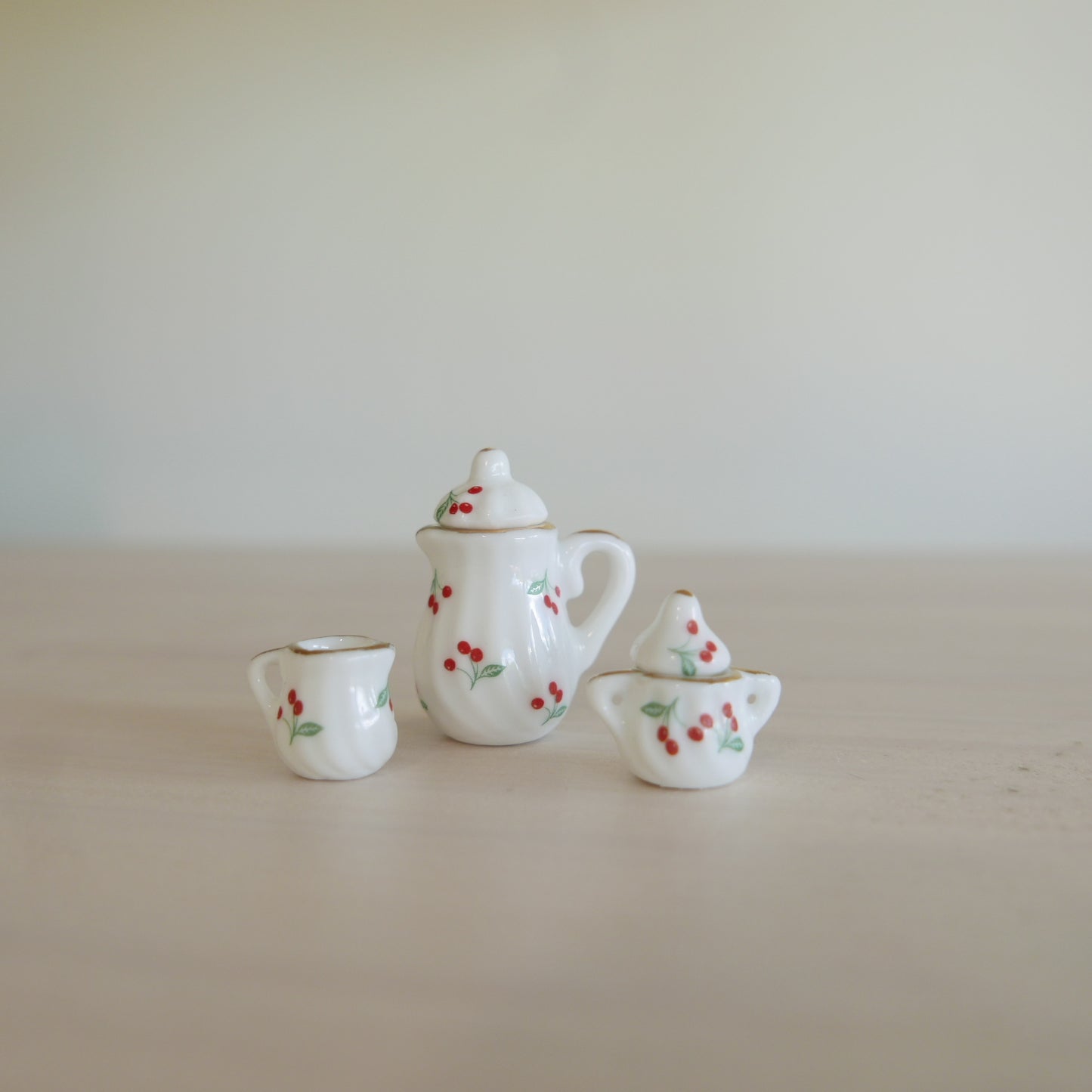 Miniature Cherry Tea Set