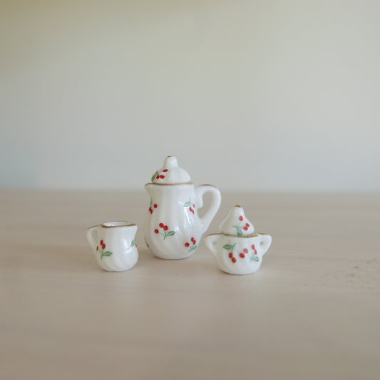 Miniature Cherry Tea Set