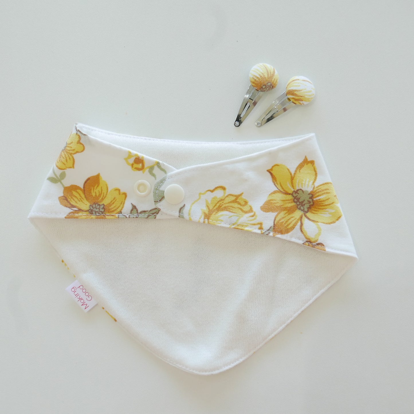 Making Good - Bib and Hair Clip Set in Calendula