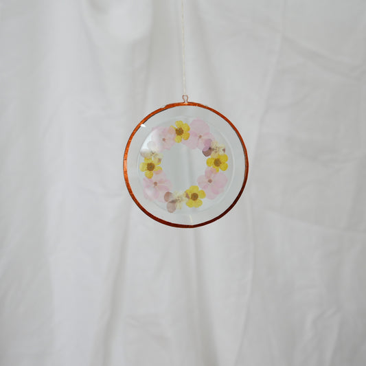 Pressed Flower Suncatcher - Buttercup and Hydrangea