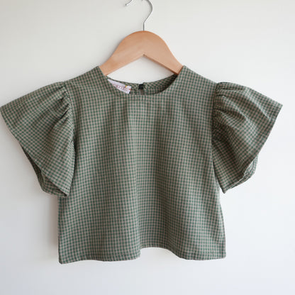 Widdettes - Fairy Top in Green Check