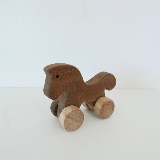 Wooden Horse with Wheels