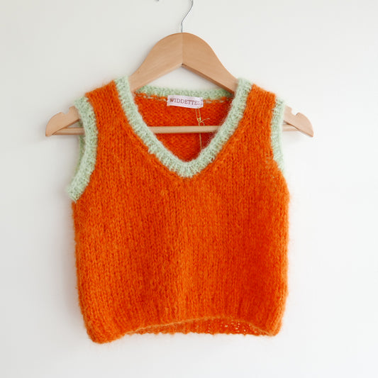 Hand knitted vest - Pumpkin