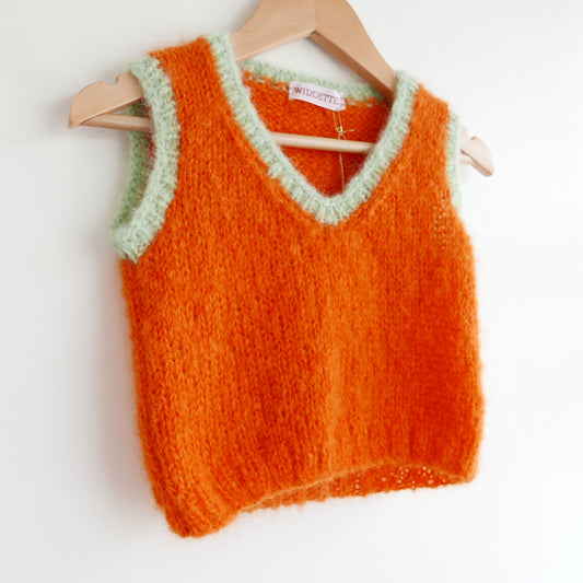 Hand knitted vest - Pumpkin