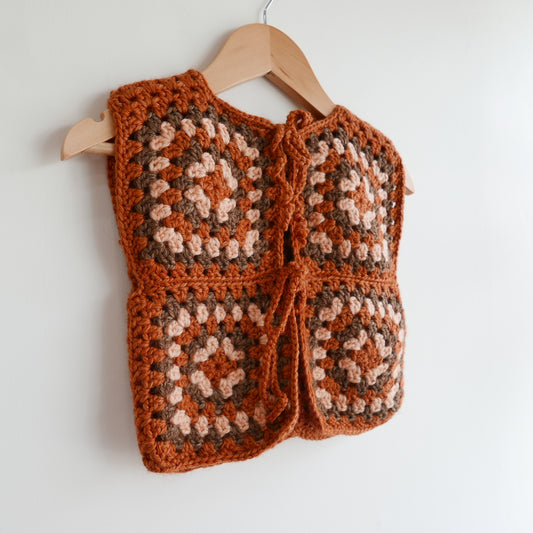 Crochet Vest - Cinnamon + Nutmeg
