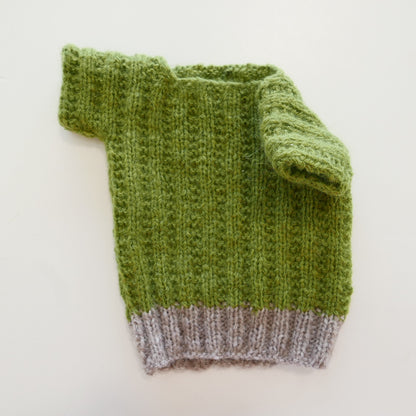 Knitted T Shirt with Booties in Pumpkin Seed + Grey
