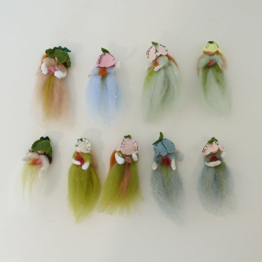 Felt Flower Fairies - Greens + Blues