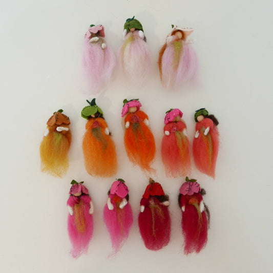 Felt Flower Fairies - Pink + Orange + Reds