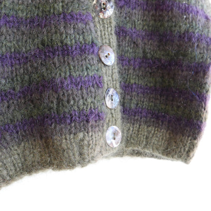 Hand knitted vest - Eggplant