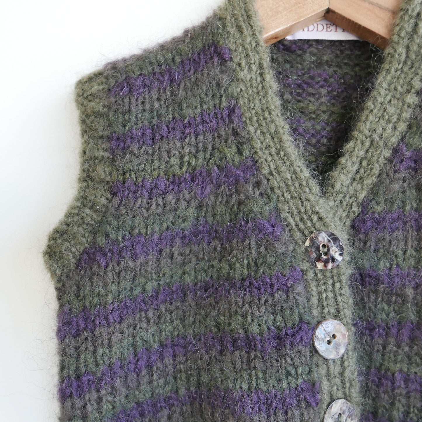 Hand knitted vest - Eggplant