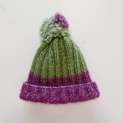 Alpaca Beanie in Pumpkin + Grape