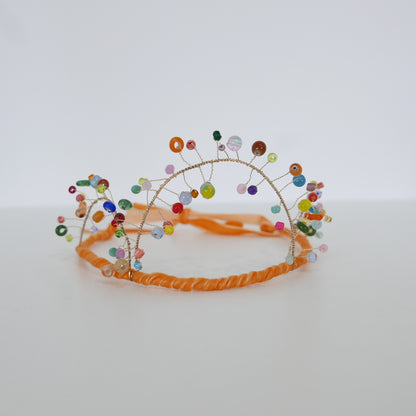 Gala Beaded Crown - Tangerine