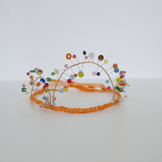 Gala Beaded Crown - Tangerine