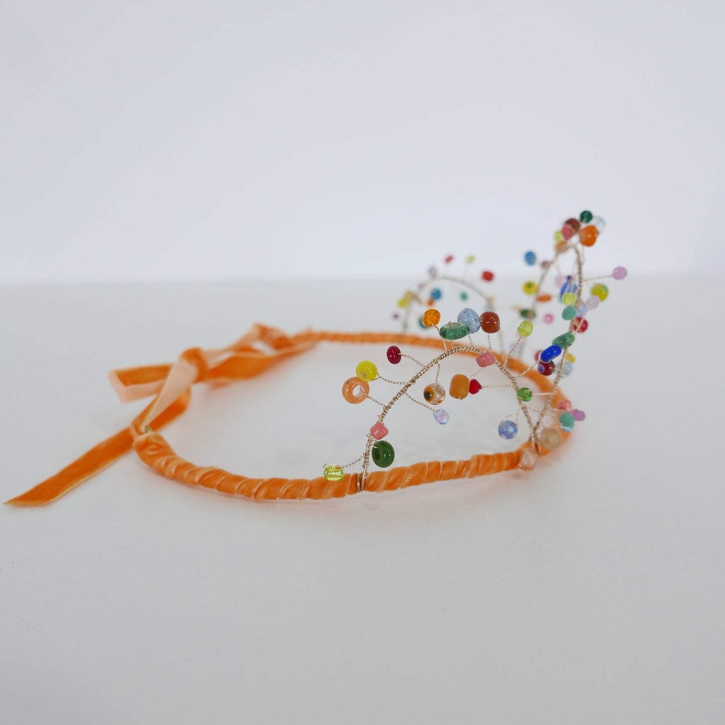 Gala Beaded Crown - Tangerine