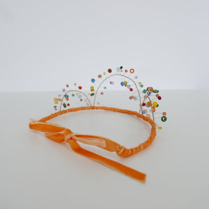 Gala Beaded Crown - Tangerine