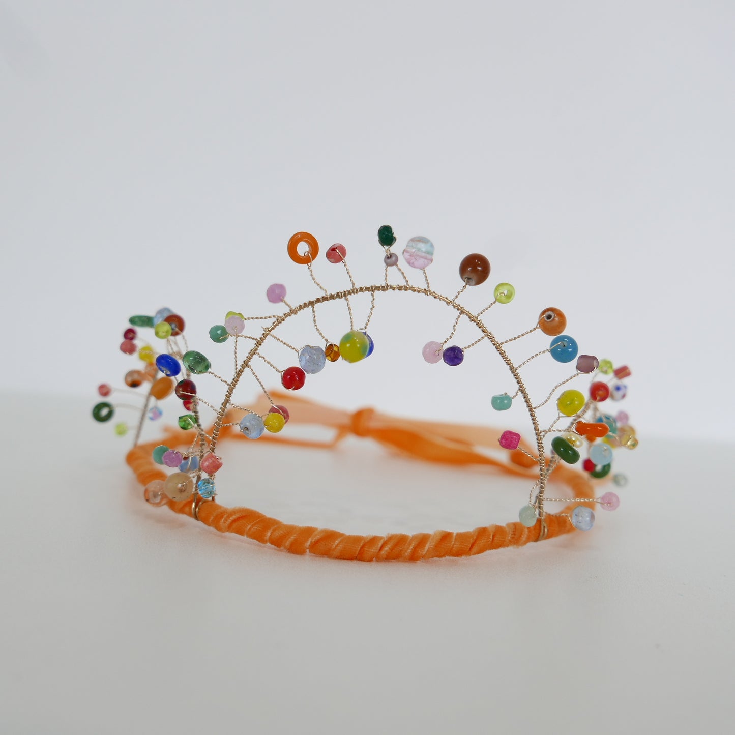 Gala Beaded Crown - Tangerine