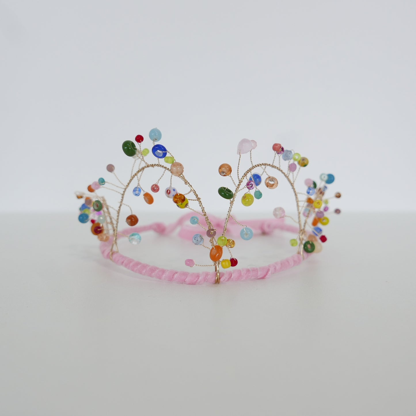 Gala Beaded Crown - Soft Pink