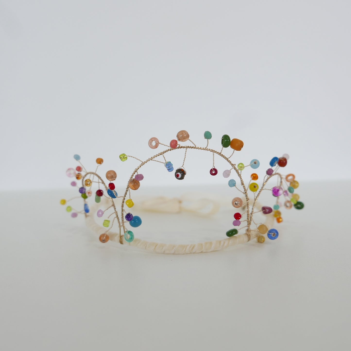 Gala Beaded Crown - Cream