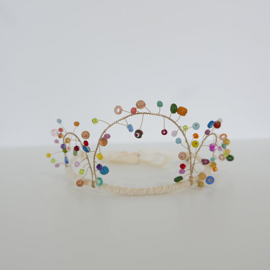 Gala Beaded Crown - Cream