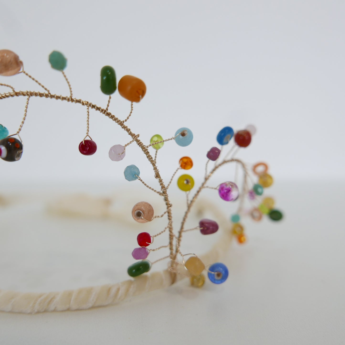 Gala Beaded Crown - Cream